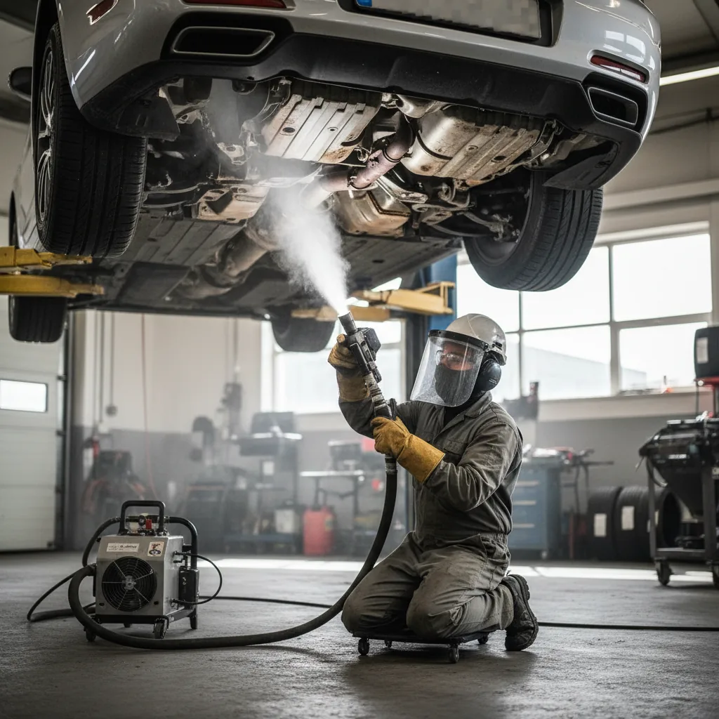Mobile dry ice blasting on Restoration teardown chassis — Spokane, WA — Summit Cryo