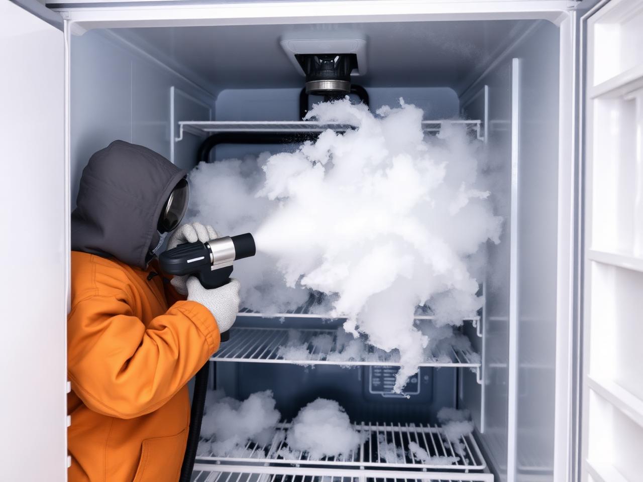 Mobile dry ice blasting on Walk-in evaporator coil — Spokane, WA — Summit Cryo