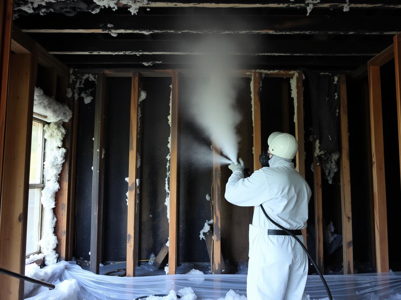Mobile dry ice blasting on Soot-coated wood framing — Kalispell, MT — Summit Cryo