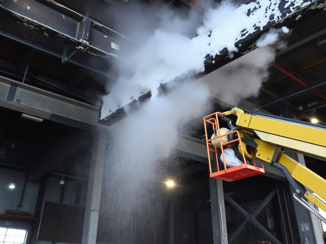 Mobile dry ice blasting on Structural steel column — Boise, ID — Summit Cryo